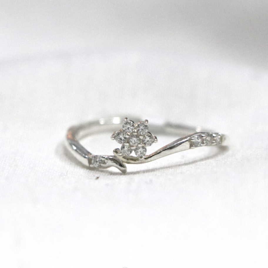 Tiny Floral Classic 92.5% Sterling Silver Ring - Anjoriya Jewels