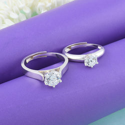 ADAM & EVE Adjustable Couple Silver Ring