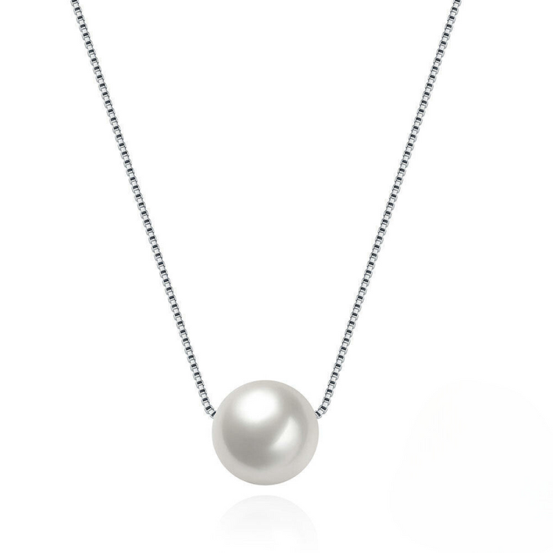 Elegant White Pearl Senorita 925 Sterling Silver Necklace