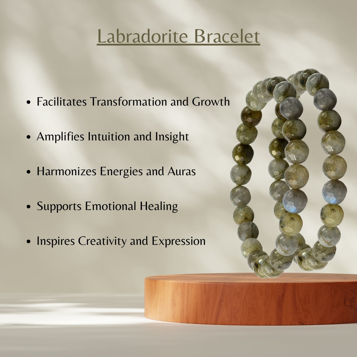 Labradorite Beads Crystal Bracelet, 8-MM Beads- Hand Beaded Stone Wear Girls, Boys, Men & Women - Positive Energy Stones, Fashion & Everyday Wear - Anjoriya Jewels