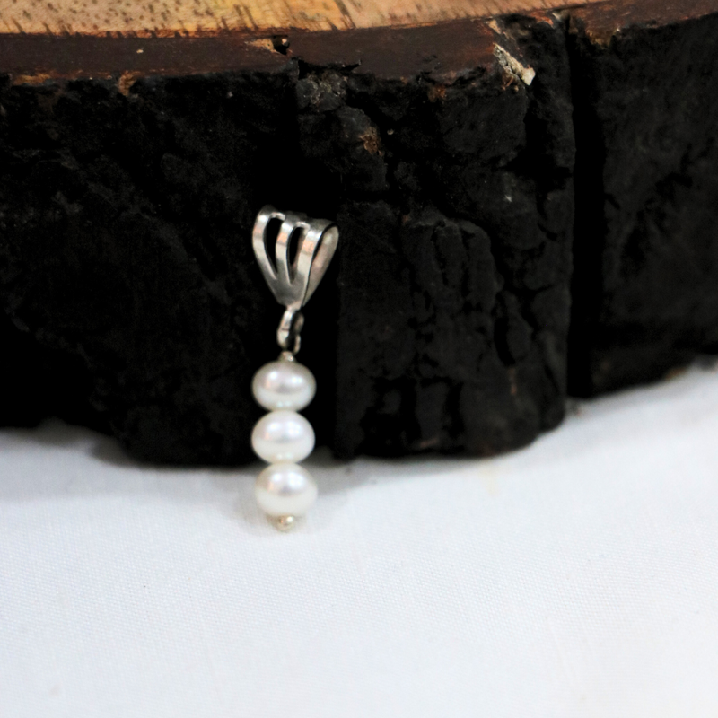 Pearl Round 5 MM Sterling Silver Pendant - Anjoriya Jewels