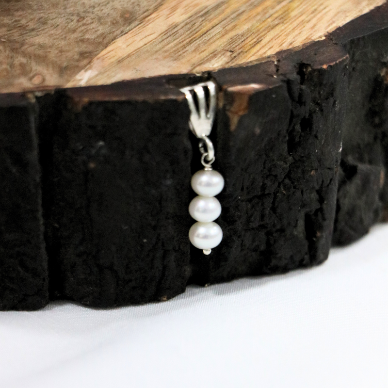 Pearl Round 5 MM Sterling Silver Pendant - Anjoriya Jewels