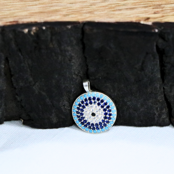 Divine Evil Eye 925 Sterling Silver Charm Pendant - Anjoriya Jewels