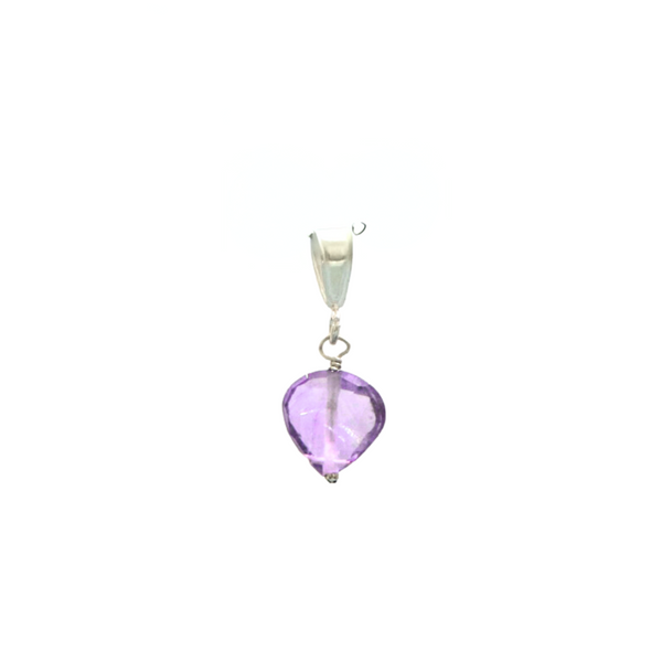 Amethyst Heart Pendant Silver Pendant - Anjoriya Jewels