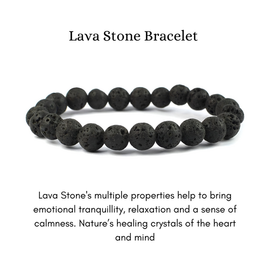 Lava Beads Crystal Bracelet, 8-MM Beads- Hand Beaded Stone Wear Girls, Boys, Men & Women - Positive Energy Stones, Fashion & Everyday Wear - Anjoriya Jewels