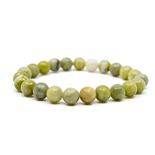 Green Jade Beads Crystal Bracelet, 8-MM Beads- Hand Beaded Stone Wear Girls, Boys, Men & Women - Positive Energy Stones, Fashion & Everyday Wear - Anjoriya Jewels