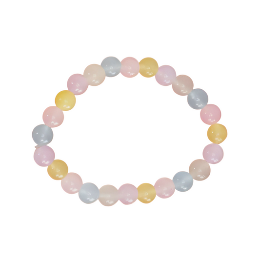 Morganite Beads Crystal Bracelet, 8-MM Beads- Hand Beaded Stone Wear Girls, Boys, Men & Women - Positive Energy Stones, Fashion & Everyday Wear - Anjoriya Jewels