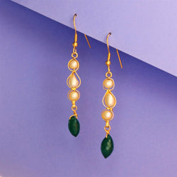 Green Onyx Pearl Drop Sterling Silver Earring