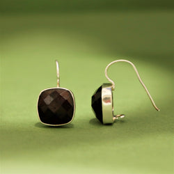 Garnet Cushion Cut 925 Sterling Silver Earring