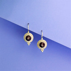 Garnet Round Cut 925 Sterling Silver Earring