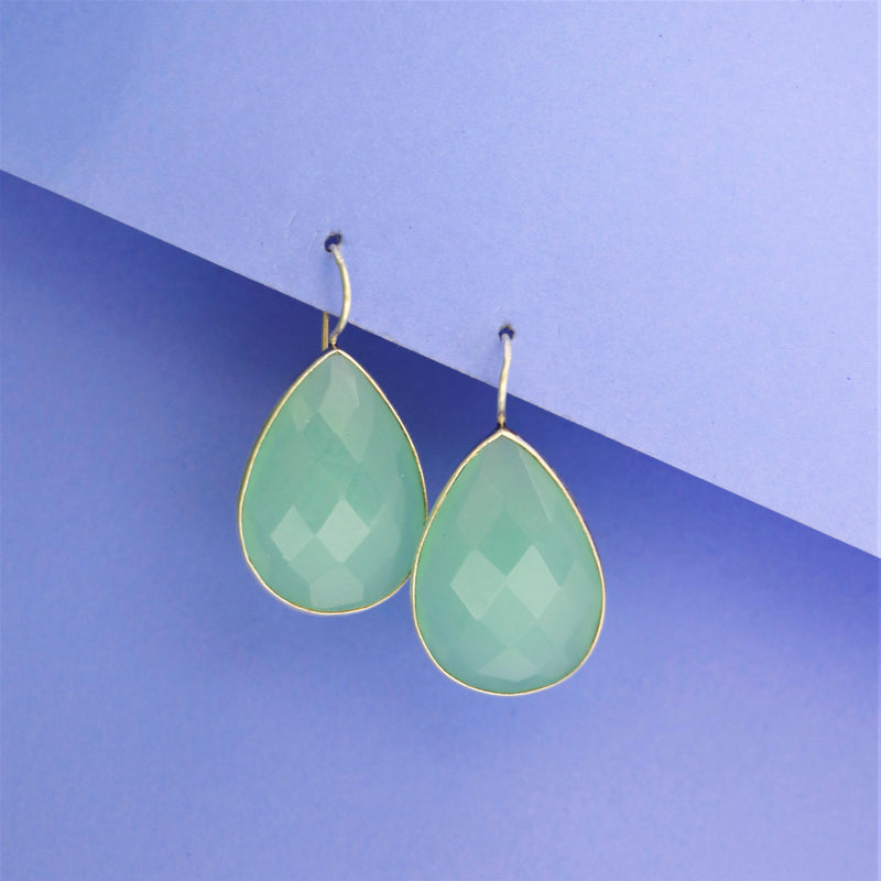 Chalcedony Teardrop Pear Earrings