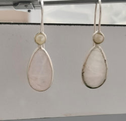 ROSE QUARTZ PEARL DROP EARRING