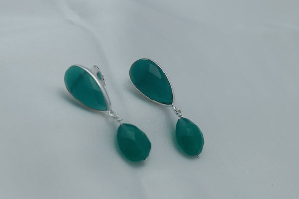 GREEN ONYX DROP EARRING - Anjoriya Jewels