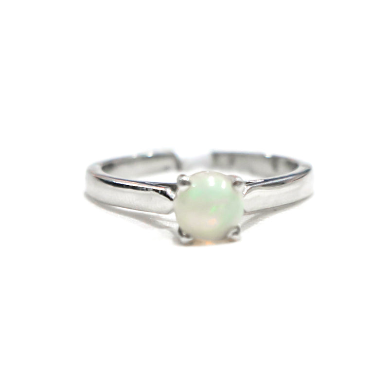 Opal Ethiopian Round Sterling Silver Ring