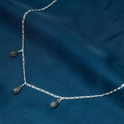 Labradorite Drop Sterling Silver Necklace