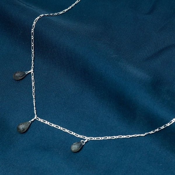 Labradorite Drop Sterling Silver Necklace