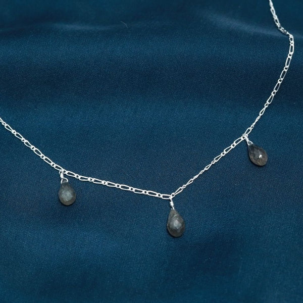 Moonstone Drop Sterling Silver Necklace