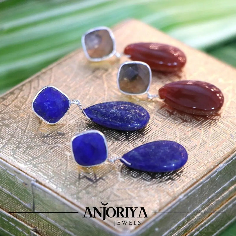 Lapis Lazuli Drop Earring - Anjoriya Jewels