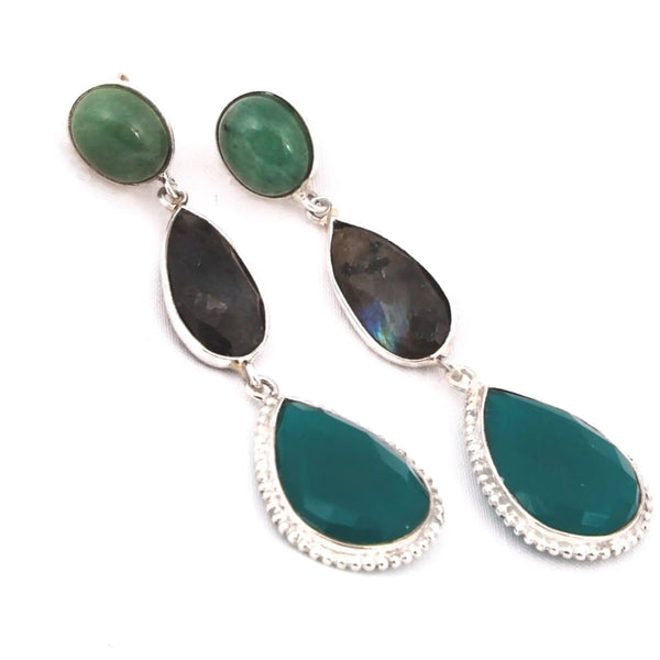 Green Onyx Dangle Earring - Anjoriya Jewels
