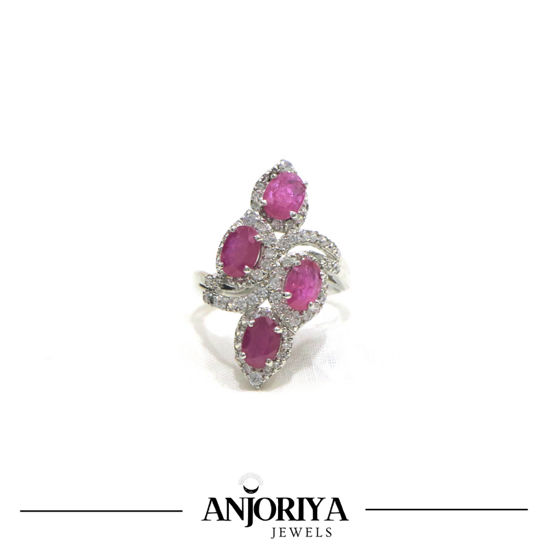 Ruby Oval Sterling Silver  Ring