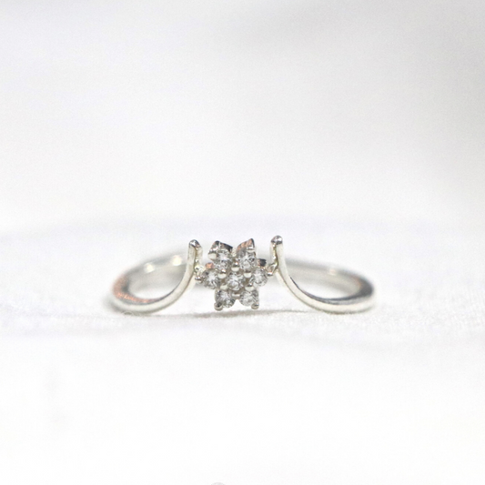 Tiny Floral Classic 92.5% Sterling Silver Ring - Anjoriya Jewels