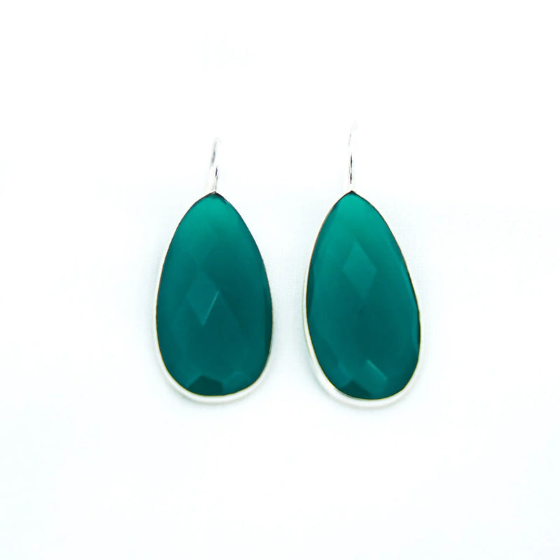 Green Onyx Teardrop Earrings