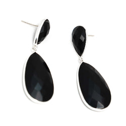 Black Onyx Pear drop Earring