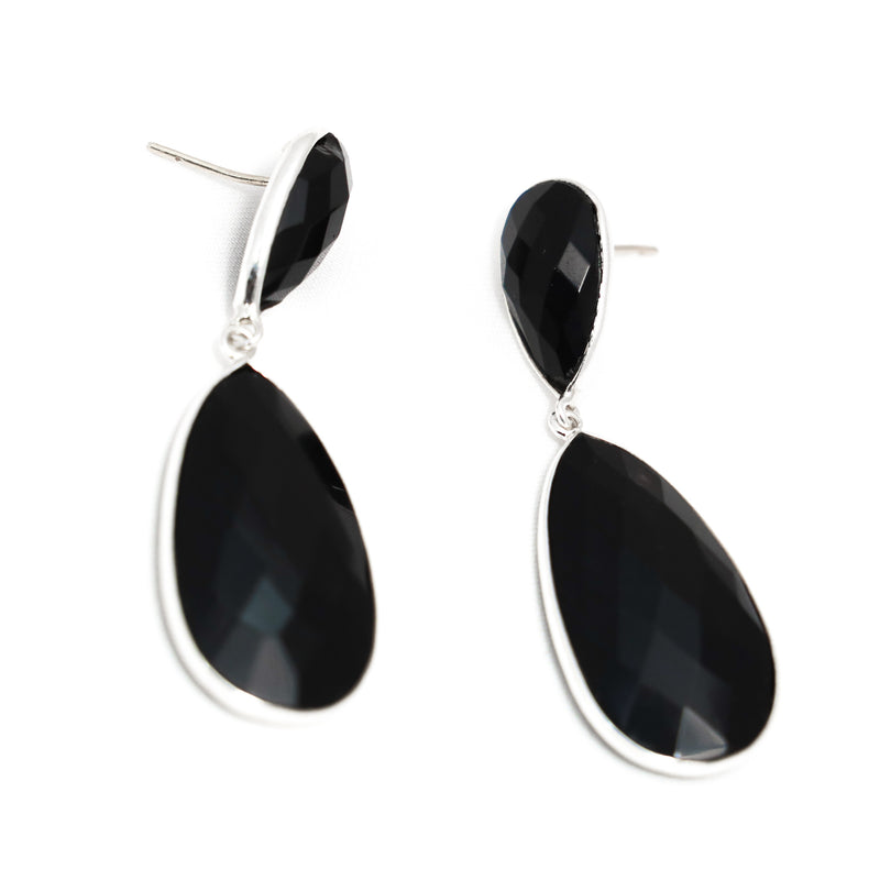 Black Onyx Pear drop Earring