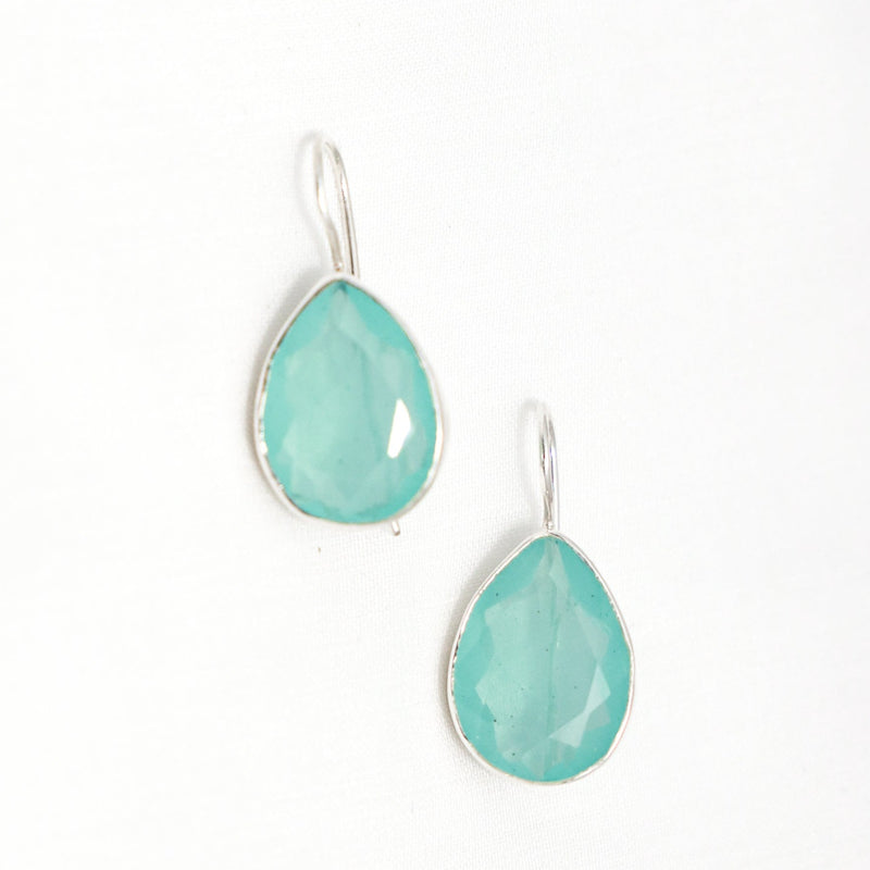 Chalcedony Teardrop Pear Earrings