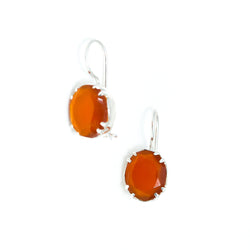 Hessonite Oval Earring