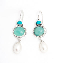 Pearl Turquoise Drop  Earring