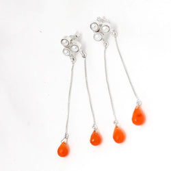 Red Onyx Pearl Drop Earring