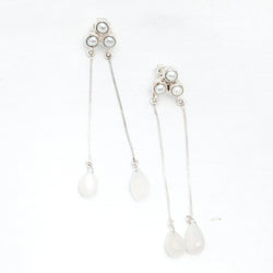 Moonstone Pearl Drop Earring