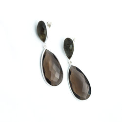 Smoky Quartz Pear drop Earring