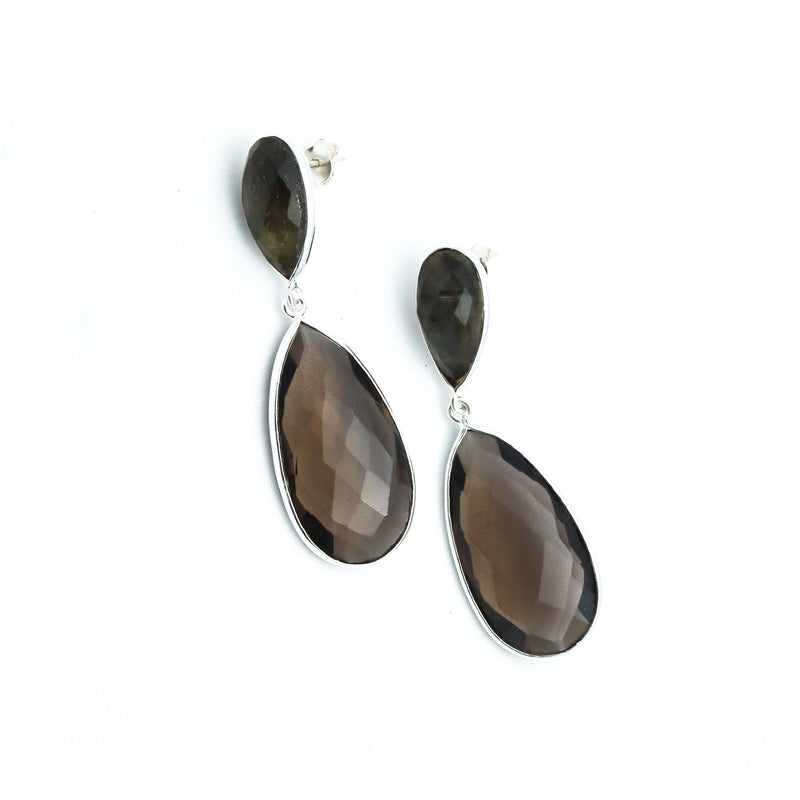 Smoky Quartz Pear drop Earring