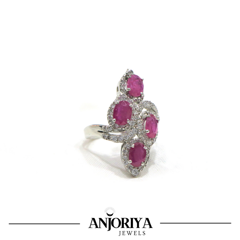 Ruby Oval Sterling Silver  Ring