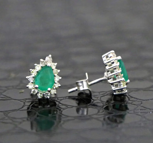 Emerald Pear  Tops Earring - Anjoriya Jewels