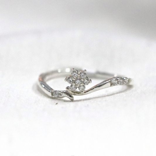 Tiny Floral Classic 92.5% Sterling Silver Ring - Anjoriya Jewels