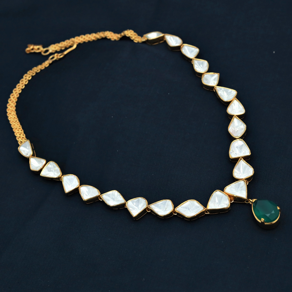 Green Onyx Polki Necklace