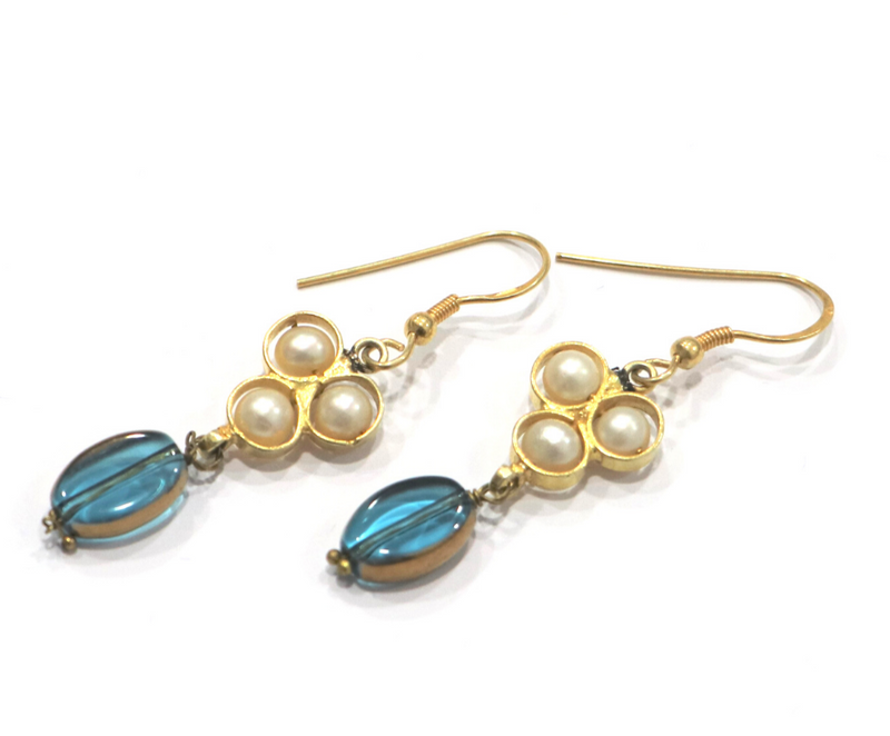 Pearl Oval Drop Sterling Silver Earring - Anjoriya Jewels