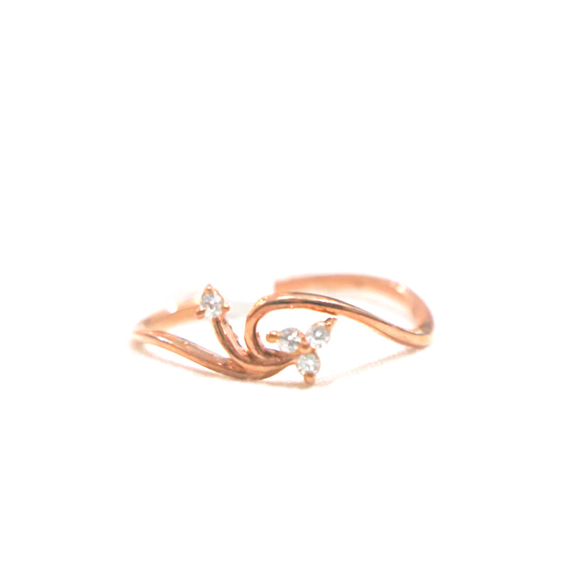 Sterling Silver Baguette Stone Studded With Rose Gold Ring - Silver Palace