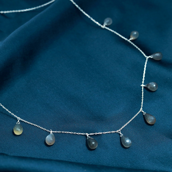 Moonstone Drop Sterling Silver Necklace