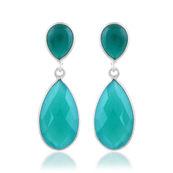 Green Onyx Pear Earring - Anjoriya Jewels