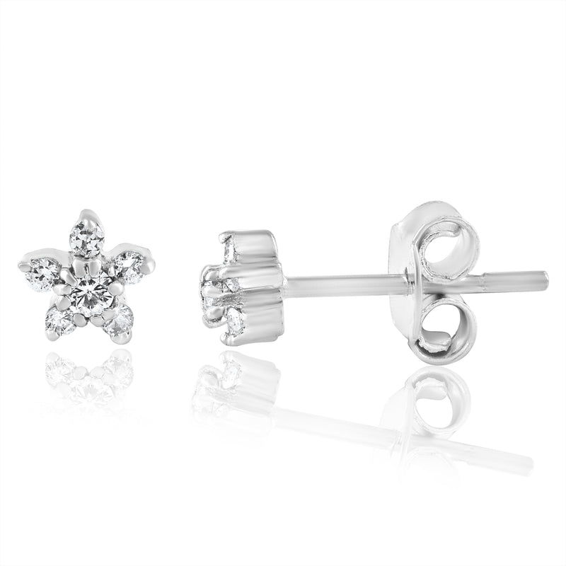 925 Sterling Silver Floral Dainty 3 Pieces Stud Set