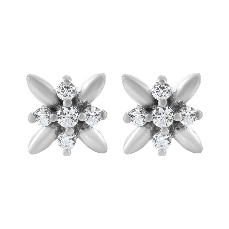 925 Sterling Silver Floral Dainty Stud Earrings