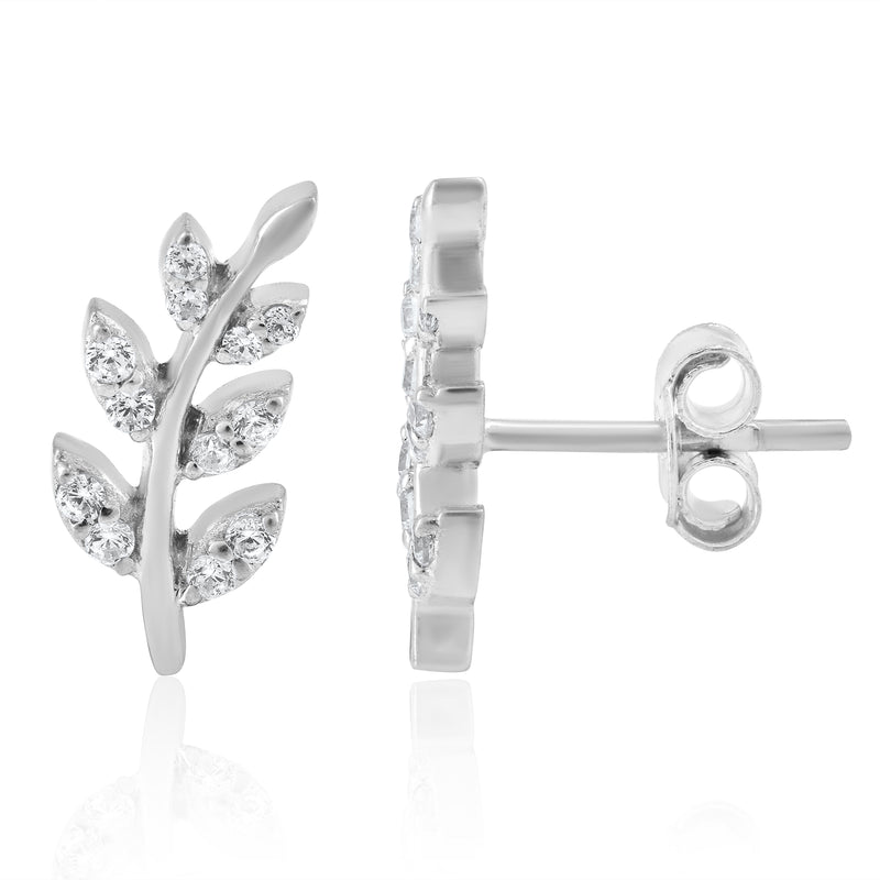 Minimalist Daily Wear Sterling Silver Leaf Studs Earring For Girls   Silvermerc Designs