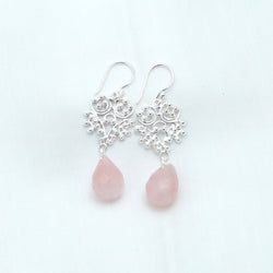 Rose Quartz Drop Earring