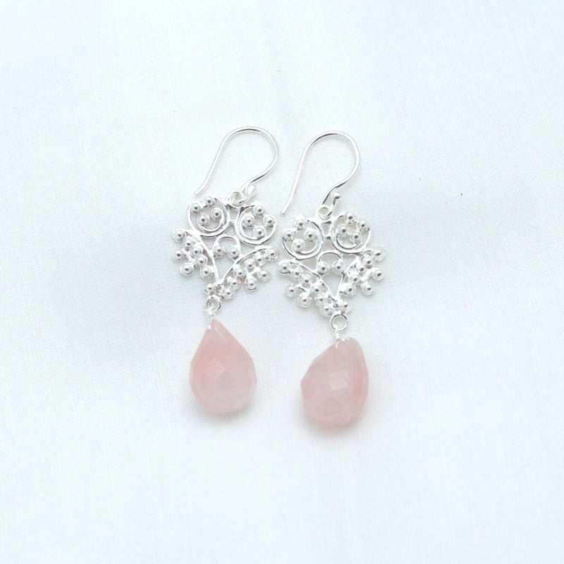 Rose Quartz Drop Earring