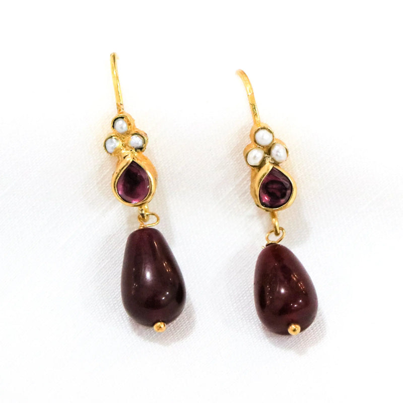 Pearl Imitation Drop Gold Plated Sterling Silver Earring - Anjoriya Jewels