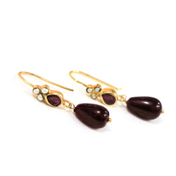 Pearl Imitation Drop Gold Plated Sterling Silver Earring - Anjoriya Jewels